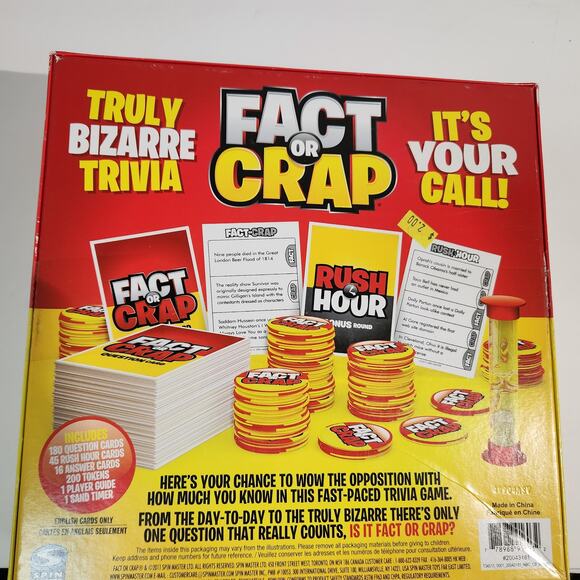 Fact Or Crap Trivia Party Board Game All Pieces included Fun Icebreaker Holiday - Picture 9 of 10
